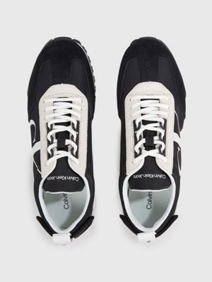 BLACK/PEARLIZED CREAMY WHITE Recycled Logo Trainers for women CALVIN KLEIN JEANS