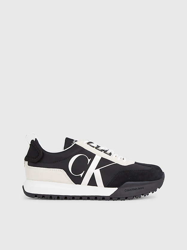 BLACK/PEARLIZED CREAMY WHITE Recycled Logo Trainers for women CALVIN KLEIN JEANS