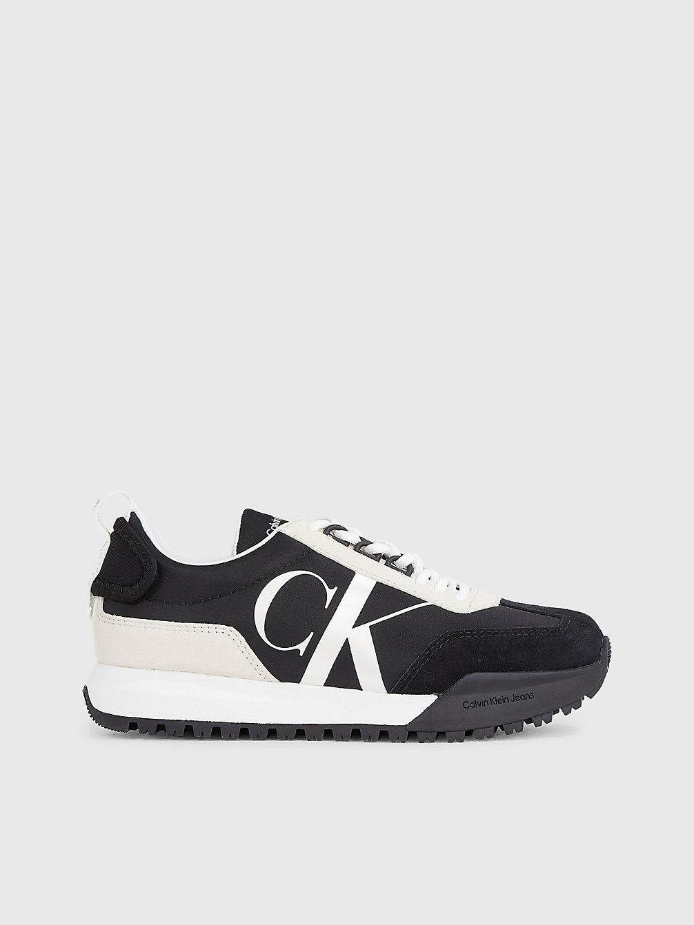 BLACK/PEARLIZED CREAMY WHITE Recycled Logo Trainers undefined women Calvin Klein