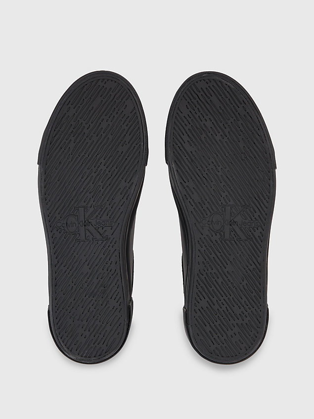 baskets compensées en cuir black pour femmes calvin klein jeans