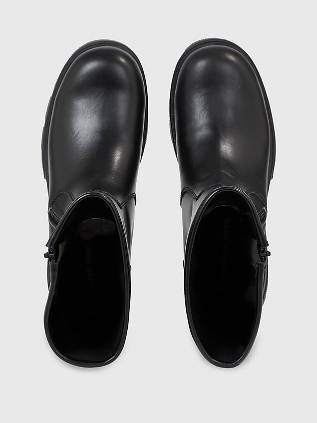 black leather platform boots for women calvin klein jeans