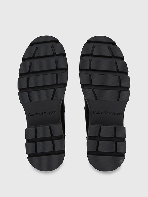 botas de piel con plataforma triple black de mujeres calvin klein jeans