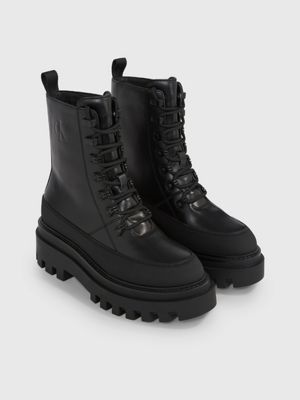 Bottes en cuir avec semelle compens e Calvin Klein YW0YW011100GT