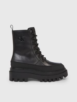 Bottes en cuir avec semelle compens e Calvin Klein YW0YW011100GT