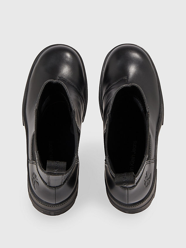 black leren chelsea boots met hak voor dames - calvin klein jeans
