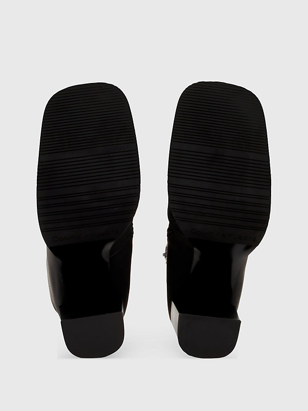 black skórzane botki na obcasie dla kobiety - calvin klein jeans