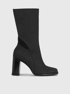 Calvin klein sharla black heeled lace up ankle boots sale