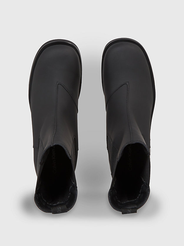triple black leather chelsea boots for women calvin klein jeans