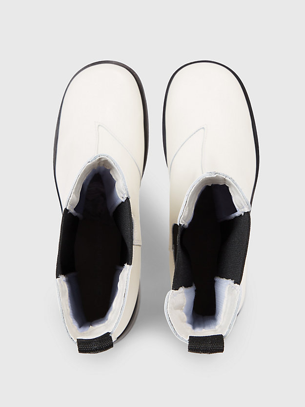 creamy white/black leren chelsea boots voor dames - calvin klein jeans