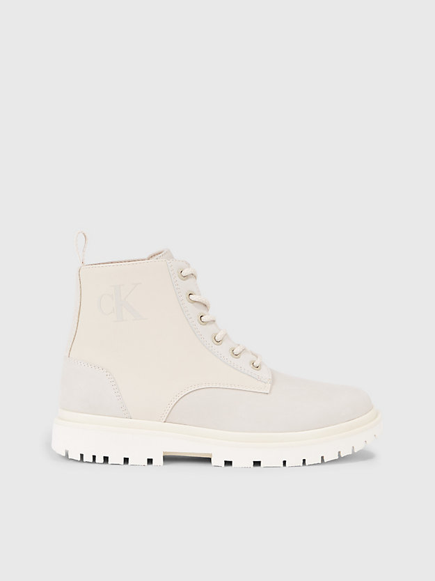 eggshell leather boots for women calvin klein jeans