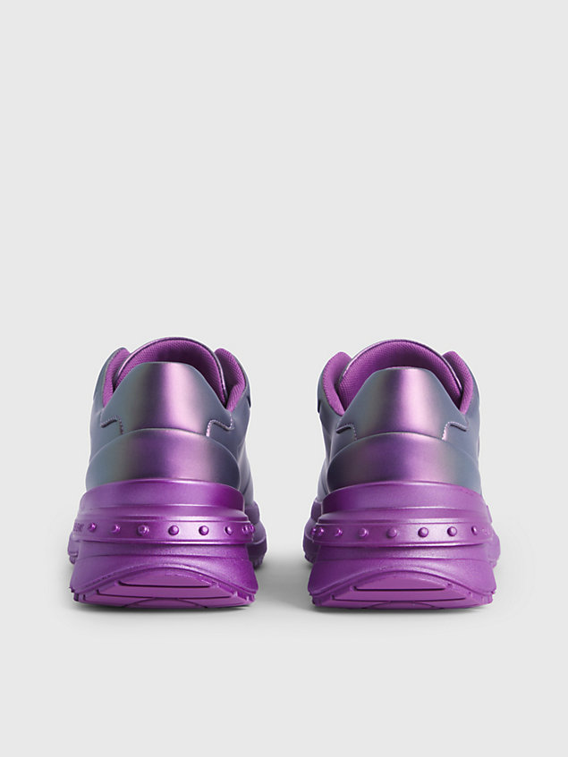 purple leather chunky trainers for women calvin klein jeans