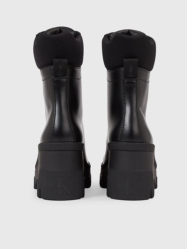 bottes à talons en cuir black pour femmes calvin klein jeans