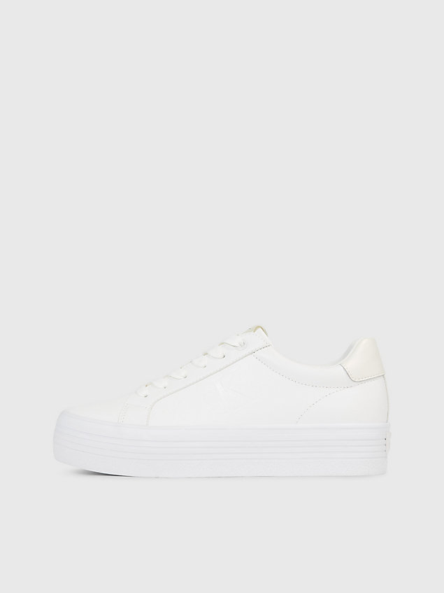 white leather platform trainers for women calvin klein jeans