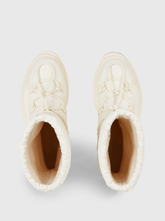 bottes de neige matelassées avec semelle compensée white pour femmes calvin klein jeans