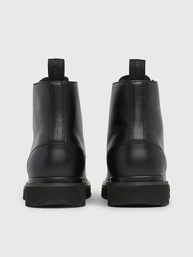 triple black leather boots for women calvin klein jeans