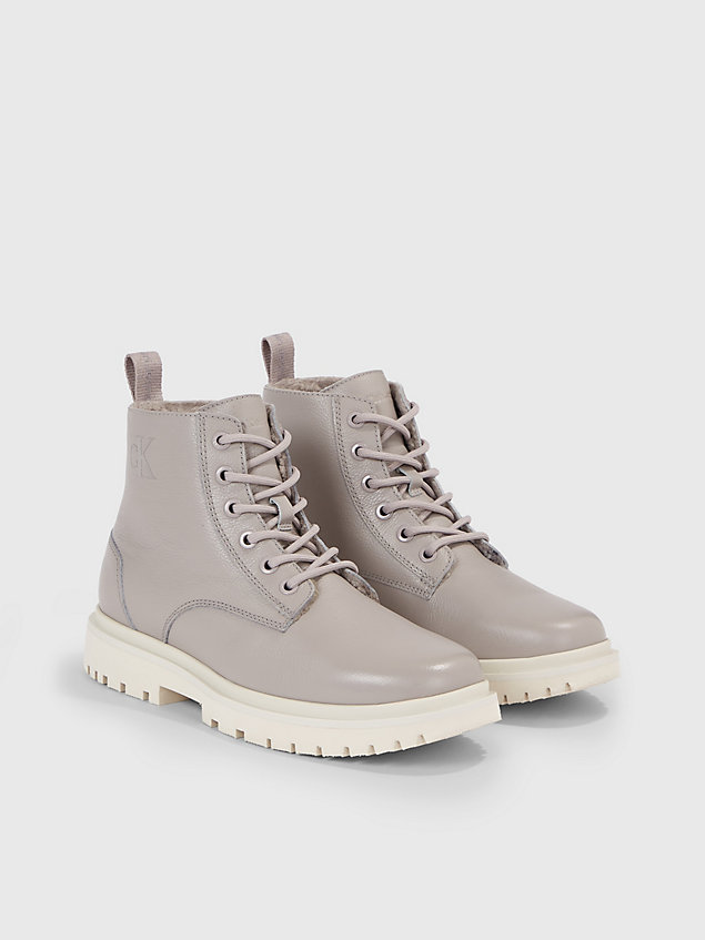 grey leather boots for women calvin klein jeans