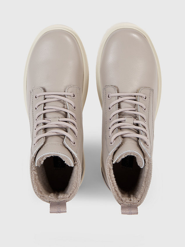 grey skórzane buty za kostkę dla kobiety - calvin klein jeans
