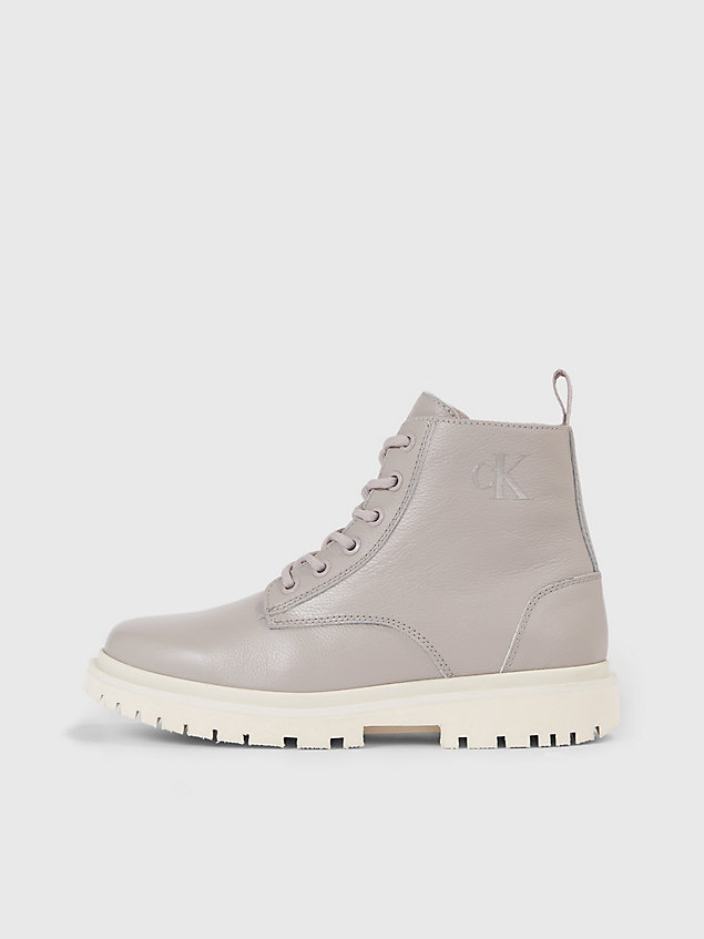 grey leather boots for women calvin klein jeans