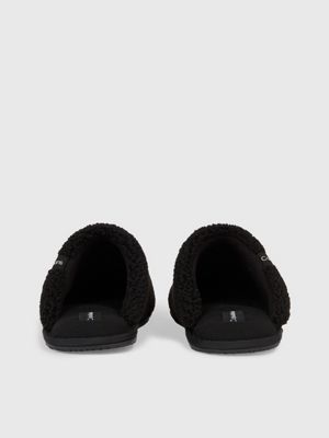 Black cheap shearling slippers