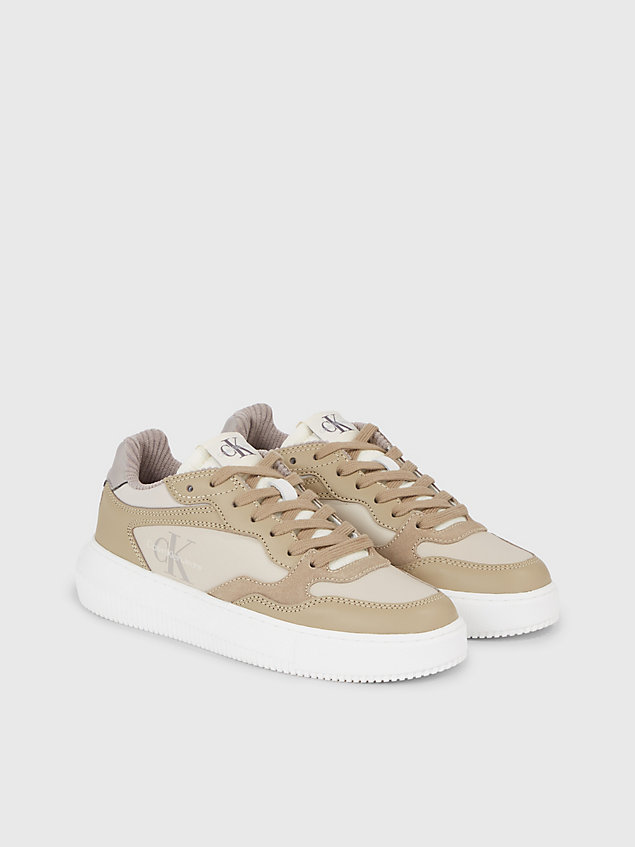 beige leather trainers for women calvin klein jeans