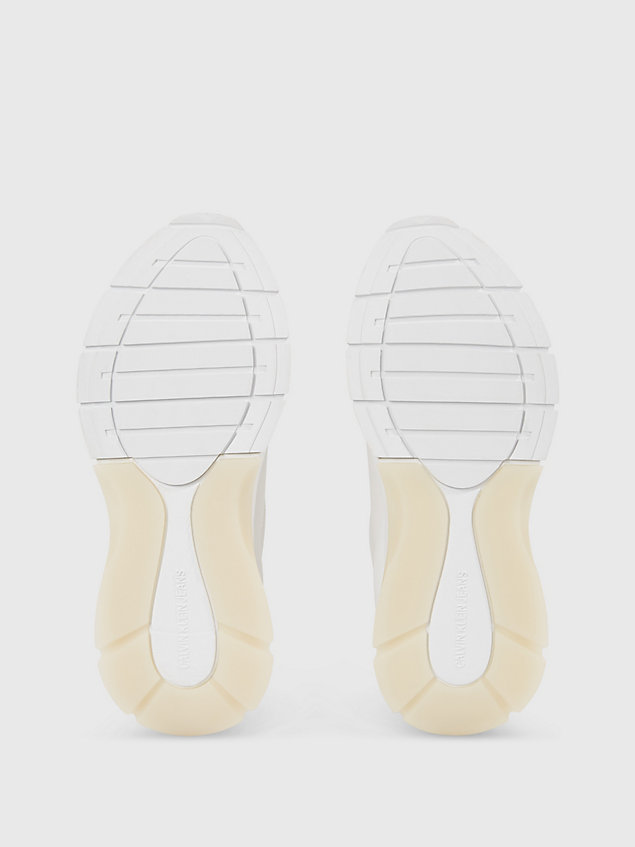 white skórzane buty na koturnie dla kobiety - calvin klein jeans