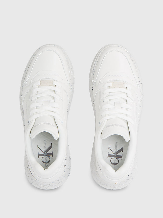 triple white faux leather trainers for women calvin klein jeans