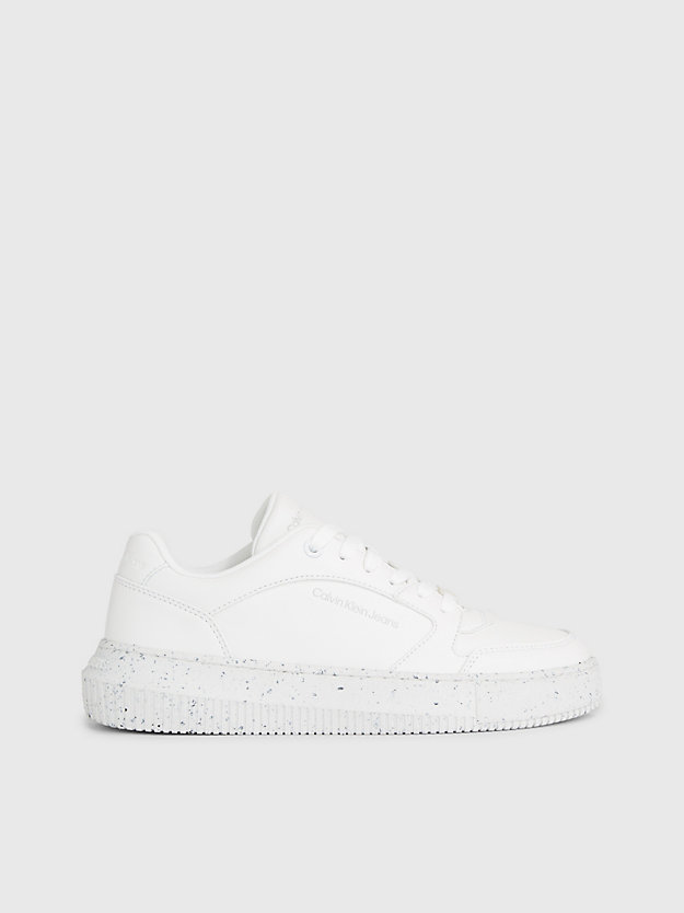 triple white faux leather trainers for women calvin klein jeans
