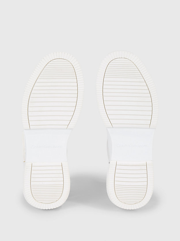 bright white/black leder-sneakers für damen - calvin klein jeans