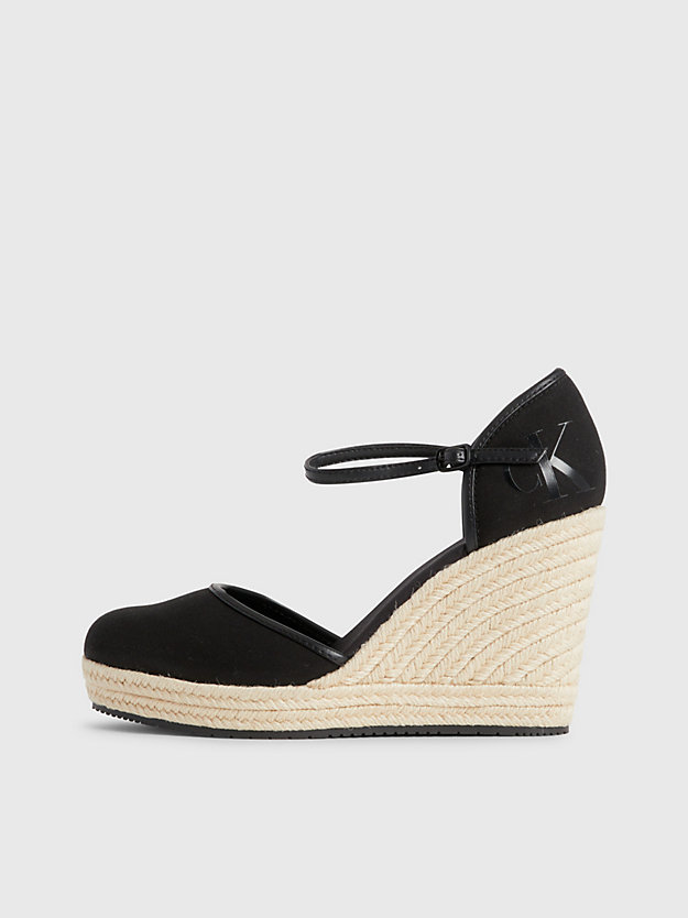 black recycled espadrille wedge sandals for women calvin klein jeans