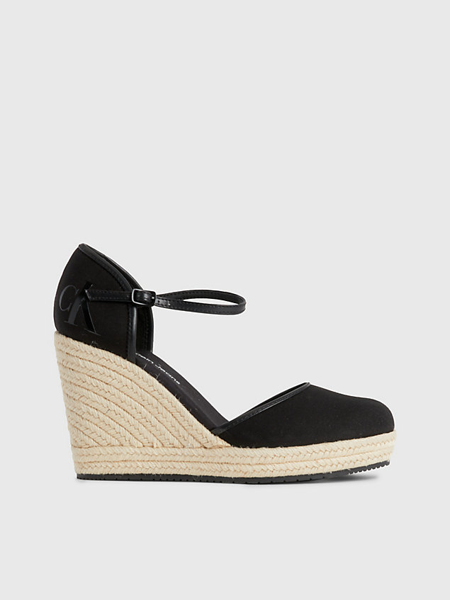 black recycled espadrille wedge sandals for women calvin klein jeans