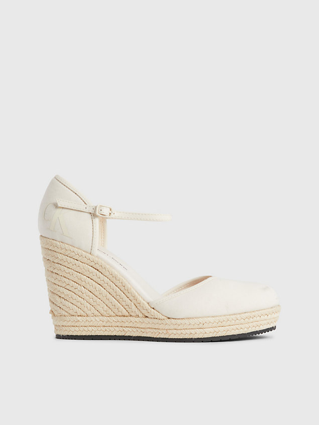 white recycled espadrille wedge sandals for women calvin klein jeans
