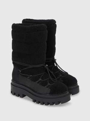 Faux Shearling Platform Snow Boots Calvin Klein YW0YW011950GT