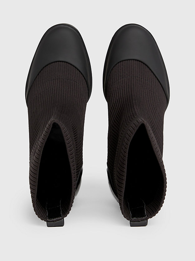 triple black plateau-stiefel mit strickdesign für damen - calvin klein jeans