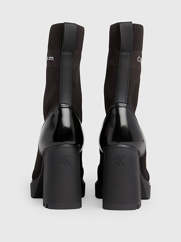 bottes en maille à semelle compensée triple black pour femmes calvin klein jeans