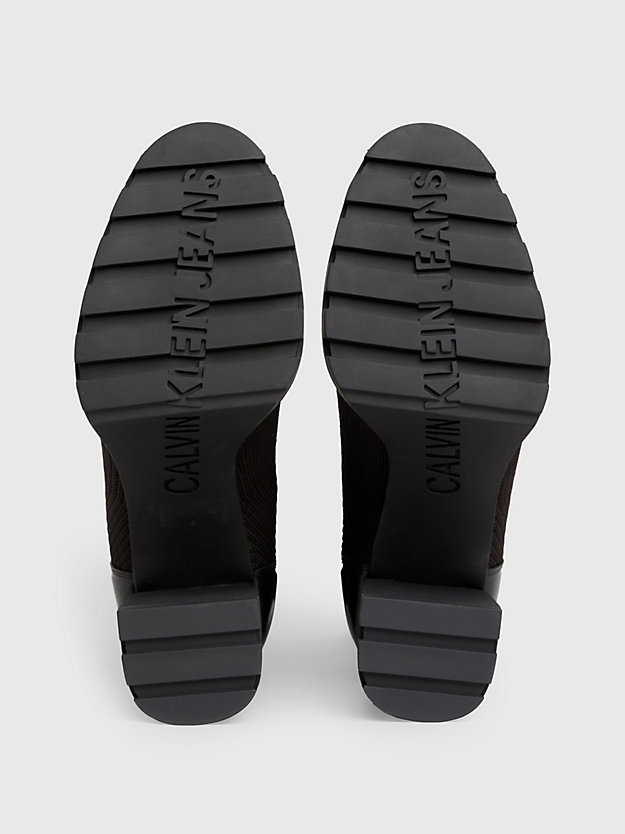 bottes en maille à semelle compensée triple black pour femmes calvin klein jeans