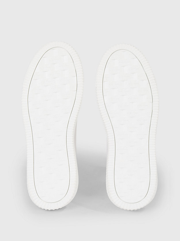 baskets en cuir bright white/creamy white pour femmes calvin klein jeans