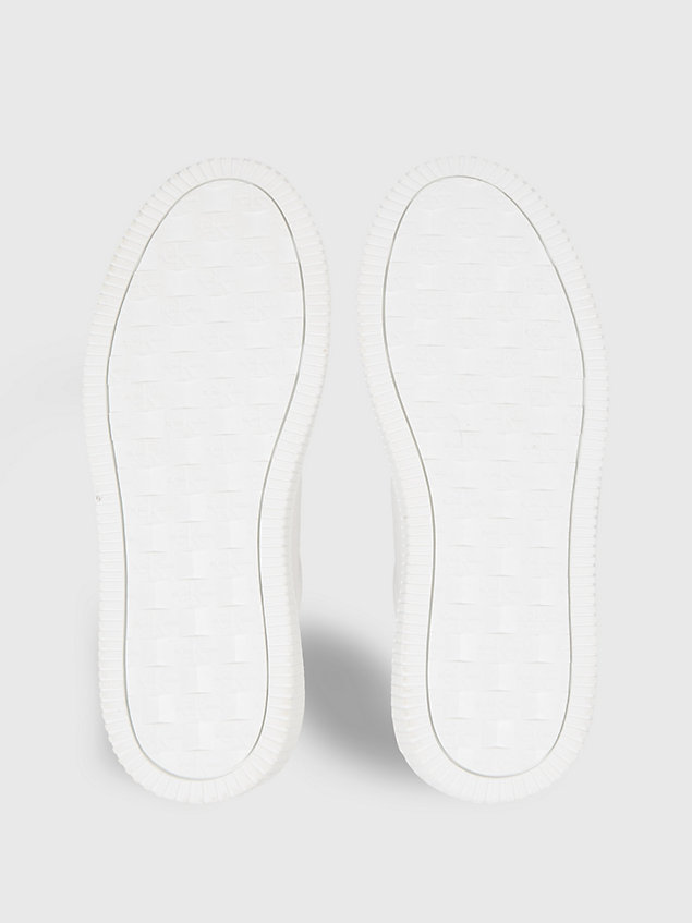 white skórzane tenisówki dla kobiety - calvin klein jeans