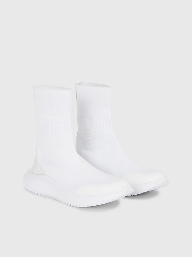sock trainers montantes triple white pour femmes calvin klein jeans