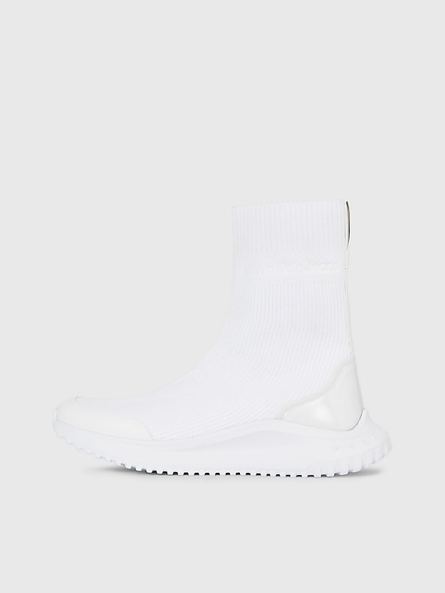 triple white high-top sok sneakers voor dames - calvin klein jeans