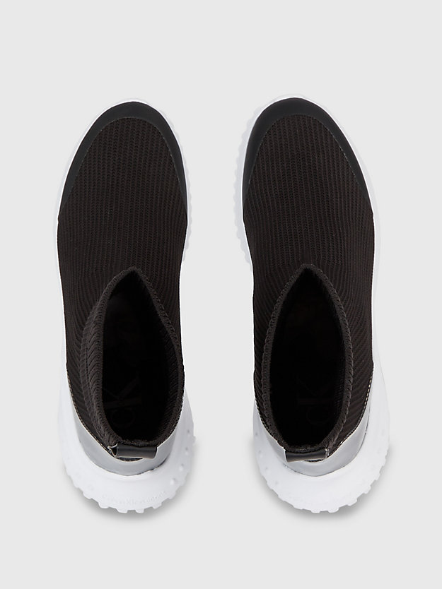 black/bright white high-top sok sneakers voor dames - calvin klein jeans