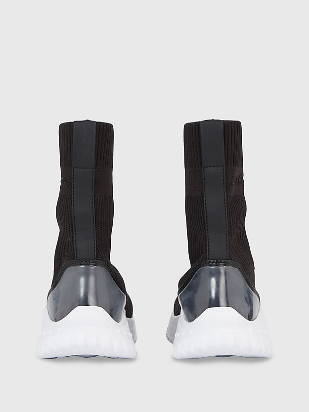 black/bright white high-top sok sneakers voor dames - calvin klein jeans