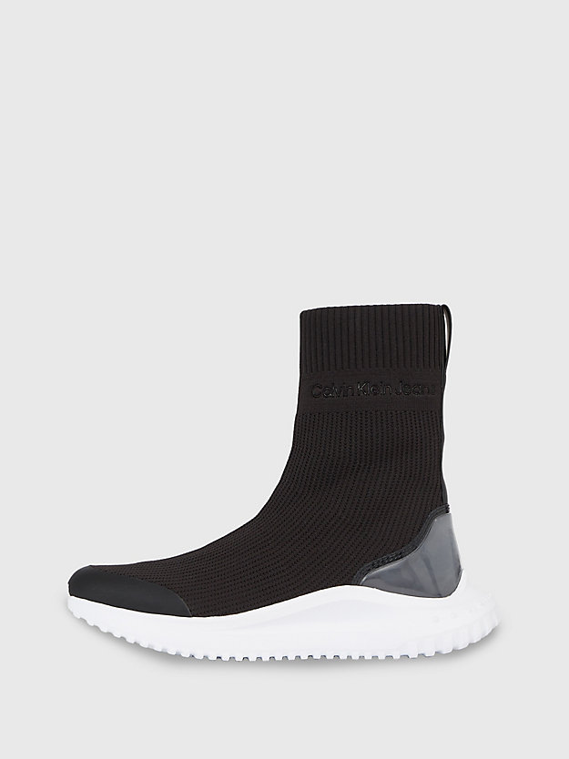 black/bright white high-top sock trainers for women calvin klein jeans