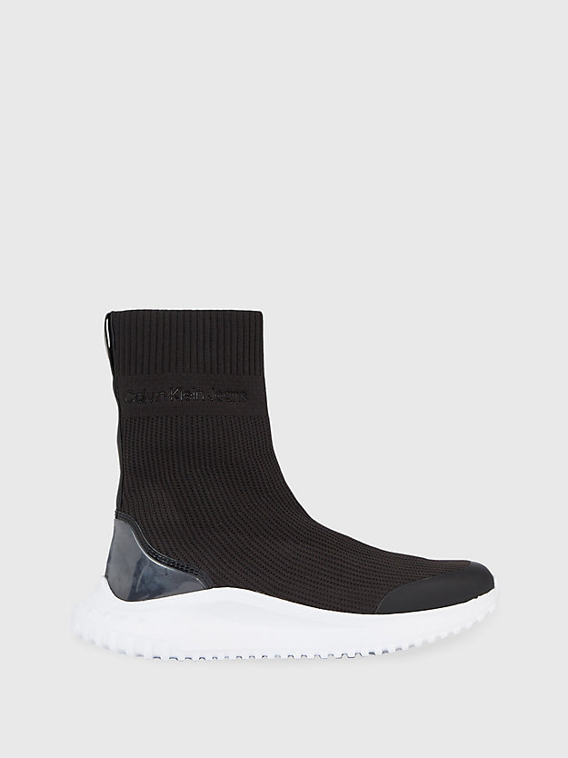black/bright white high top sock-sneakers für damen - calvin klein jeans