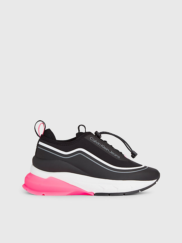 black/cotton candy slip-on wedge trainers for women calvin klein jeans