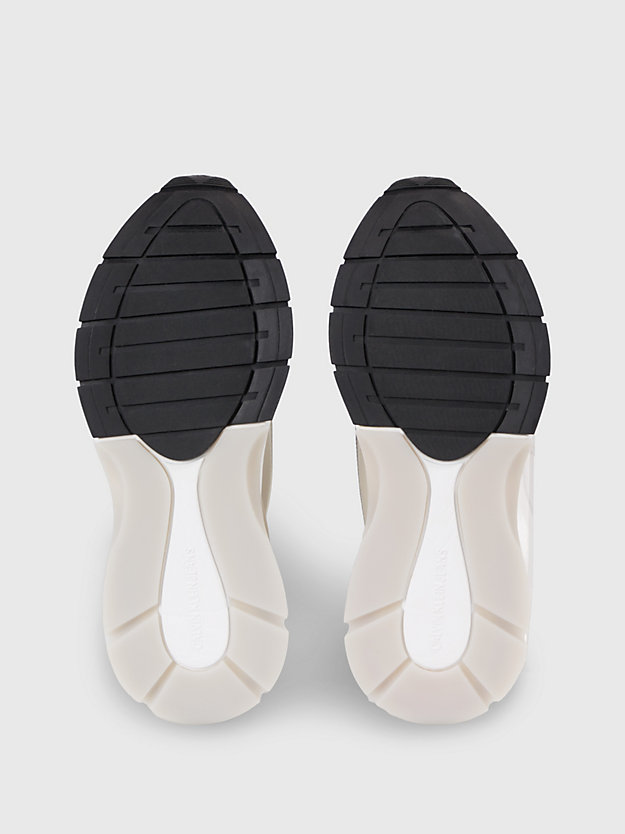 eggshell/creamy white slip-on wedge trainers for women calvin klein jeans