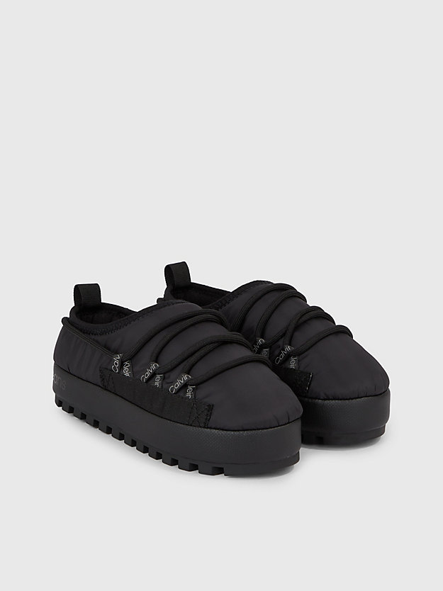 triple black platform slippers for women calvin klein jeans