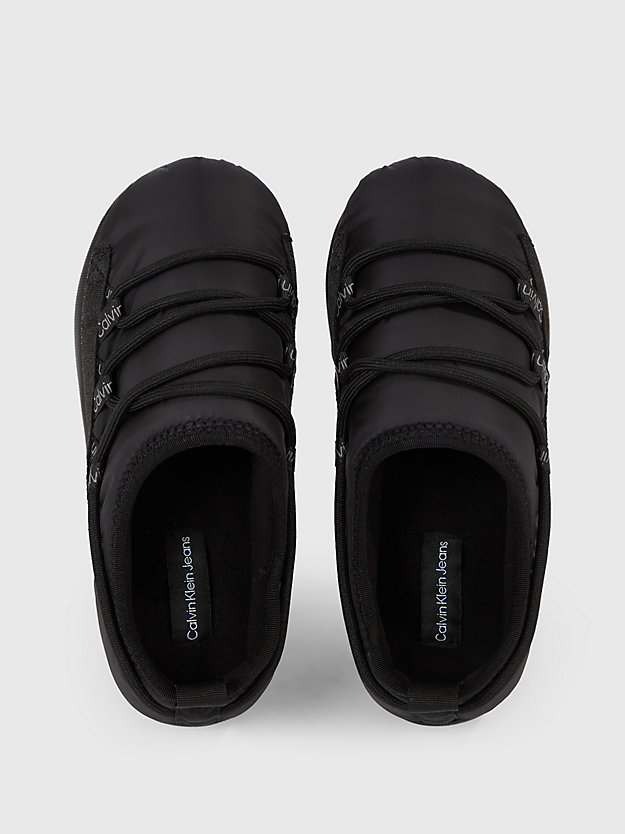 triple black platform slippers for women calvin klein jeans