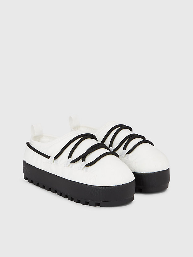 bright white/black slippers voor dames - calvin klein jeans