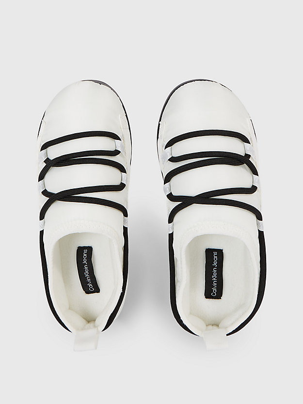 bright white/black plateau-slipper für damen - calvin klein jeans