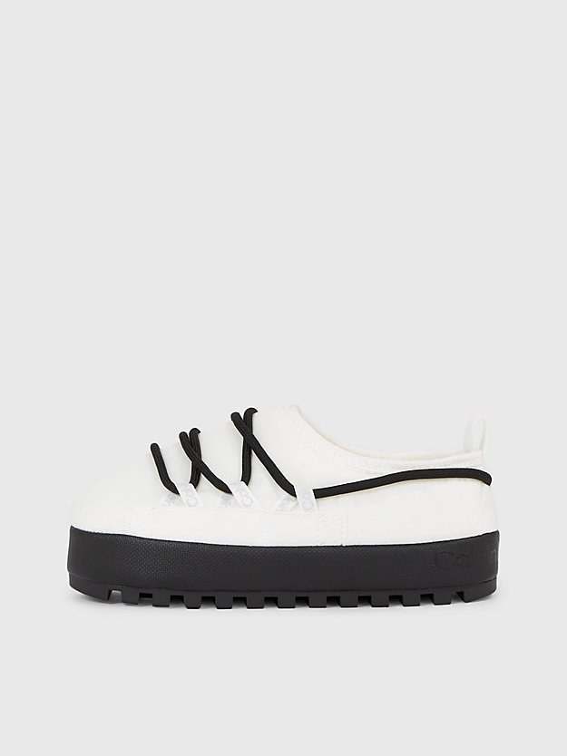 bright white/black platform slippers for women calvin klein jeans